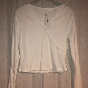 Pacsun Katie Surplice Long Sleeve Top